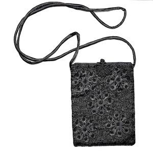 Satin Embroidered & Beaded Chinese Handicraft Bag